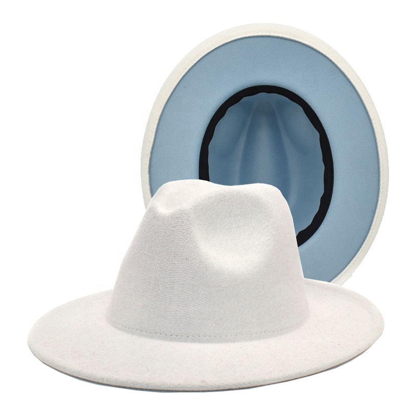 Dropshopify Ny Hats Casquette No Brim Cap ODM Sombreros De Fieltro Two Tones Fedora Hat Accessories Wholesale Womens Fedora Hat