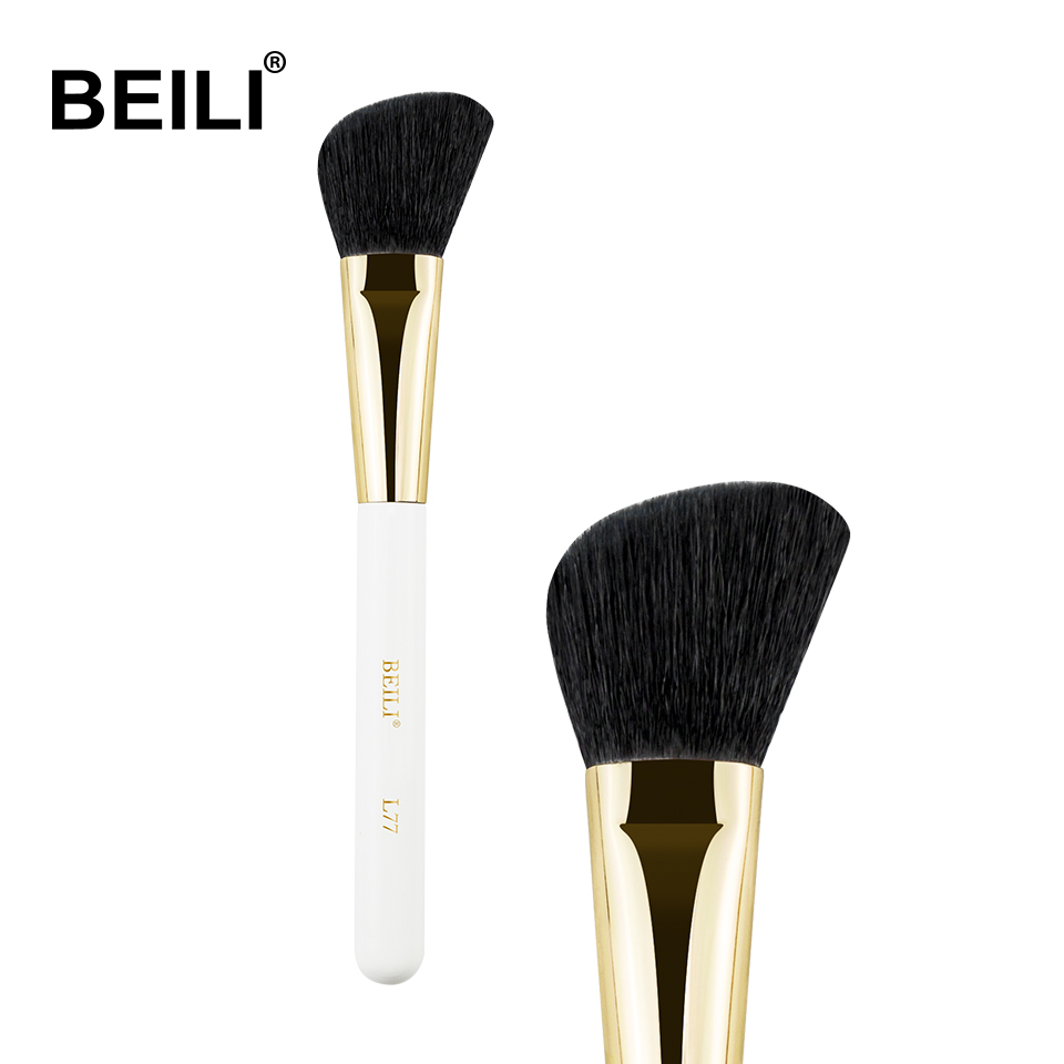 BEILI wholesale makeup brush set high quality angular blush brush soft synthetic hair best selling cosmetic brush