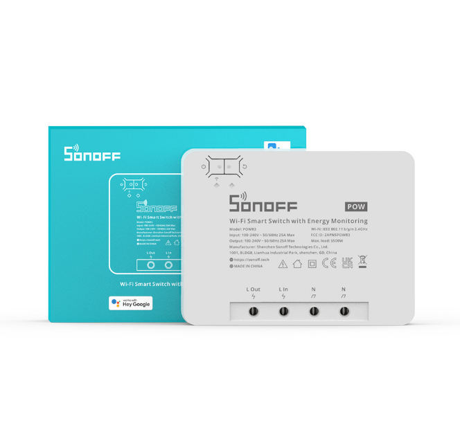 Смарт-переключатель SONOFF POW R3, 25 А, с поддержкой Wi-Fi