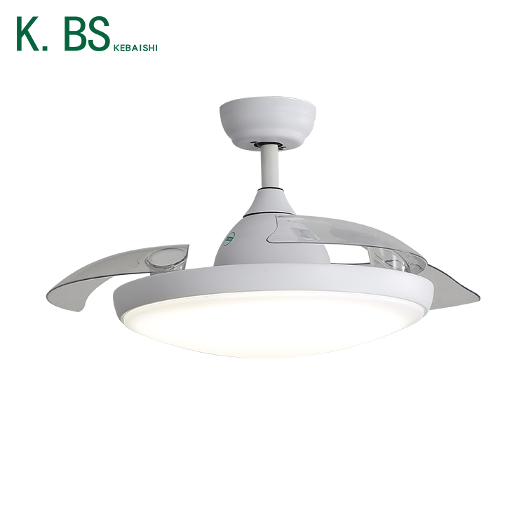 Modern 42 Inch Retractable Remote Control Bladeless Ceiling Fan With LED Light