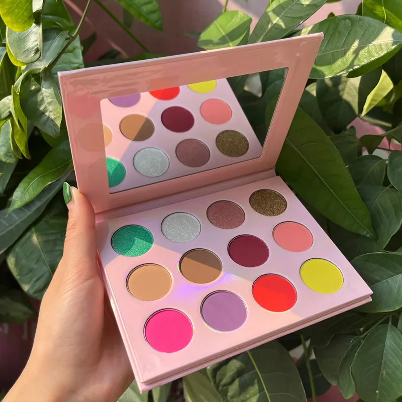 custom makeup nude vegan 12 color natural high pigment eye shadow eyeshadow palette private label