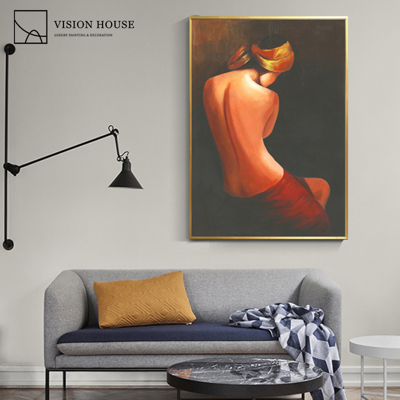 Handmade Oil Paintings Art Home Decor Portrait Woman Painting Canvas Wall