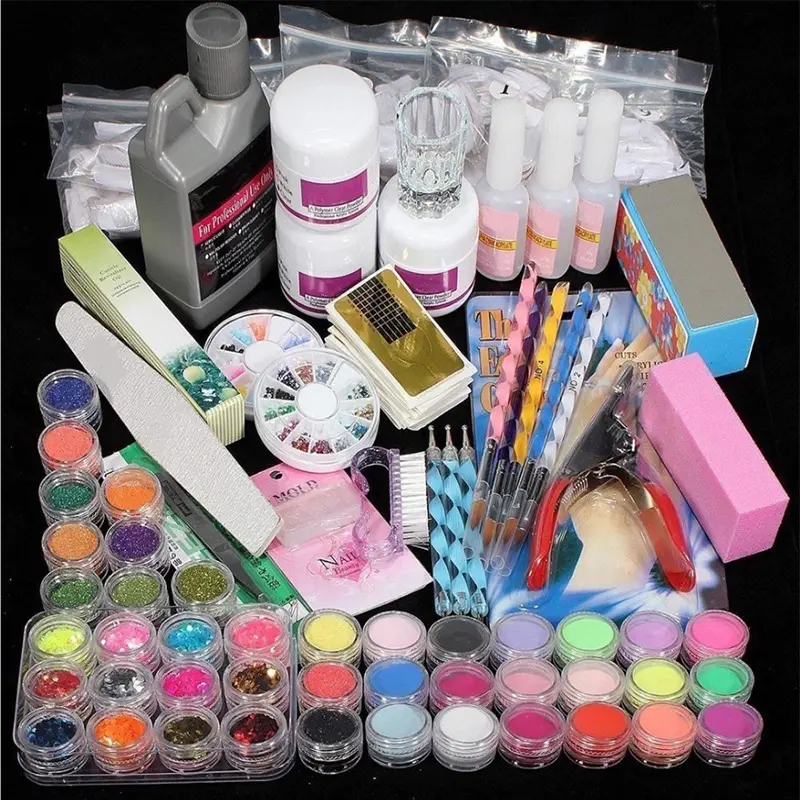 High quality Acrylic Nail Kit Acrylic Powder Glitter Nail Art Kit Decoration Tools Manicure Set