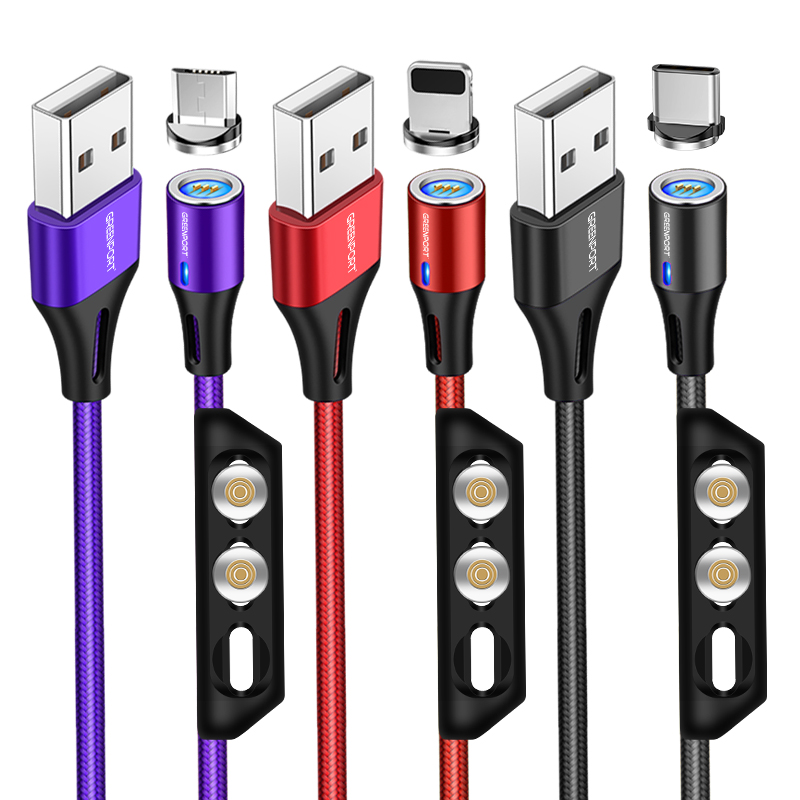 Factory Price Mobile Phone Accessories 3 in 1 Magnetic Charging Data Cable for Smart Phones Fast Charger for Micro Ios Type c