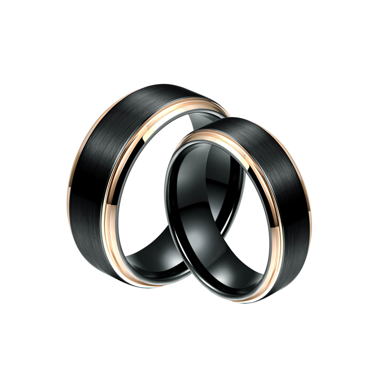 New arrival simple 8mm 6mm couple tungsten wedding band ring