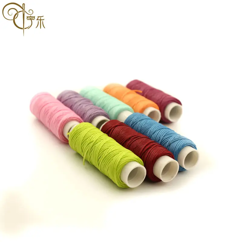 0.8mm-50M Polyester Flat Hand-sewn Leather White Waxed Thread High Strength Polyester Sewing Thread