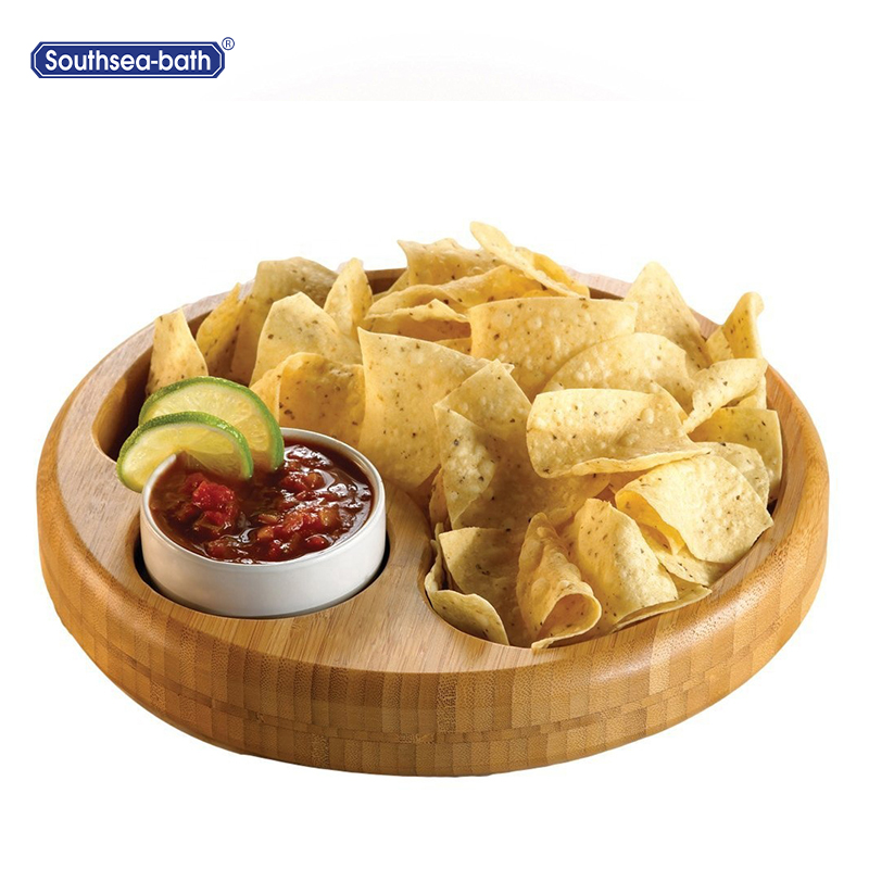 Popular serving tray bamboo cutlery snack plate