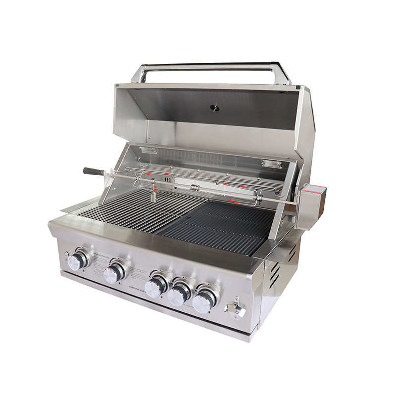 Matte Process 5 Burner BBQ Gas Grills Stainless Steel Tabletop Built In Barbecue Grill