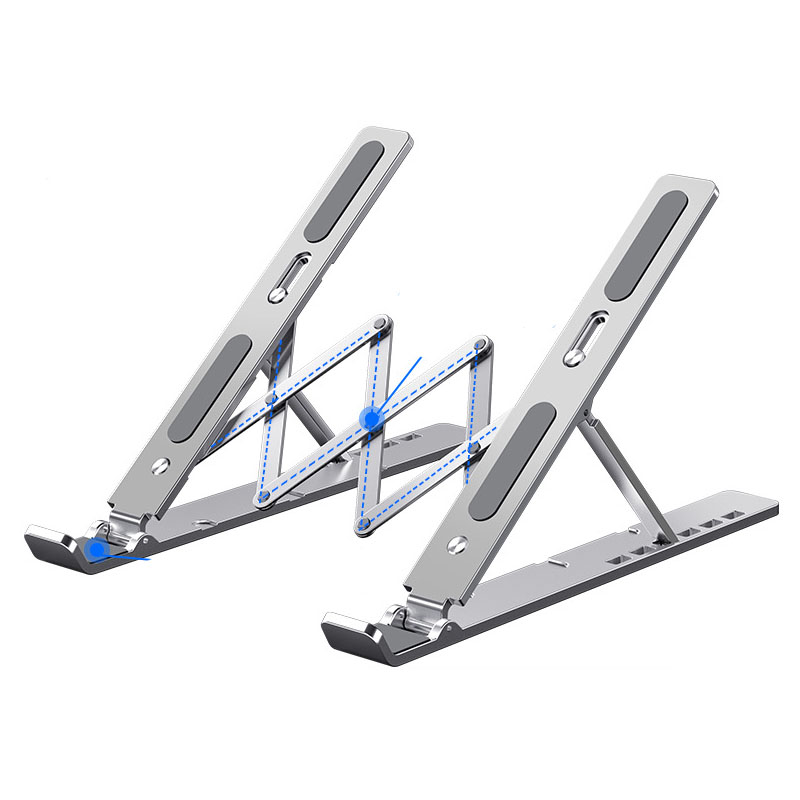 2021 Aluminum Adjustable Height Folding And Cooling Desktop Table Support Stand Mobile Laptop Holder For Macbook