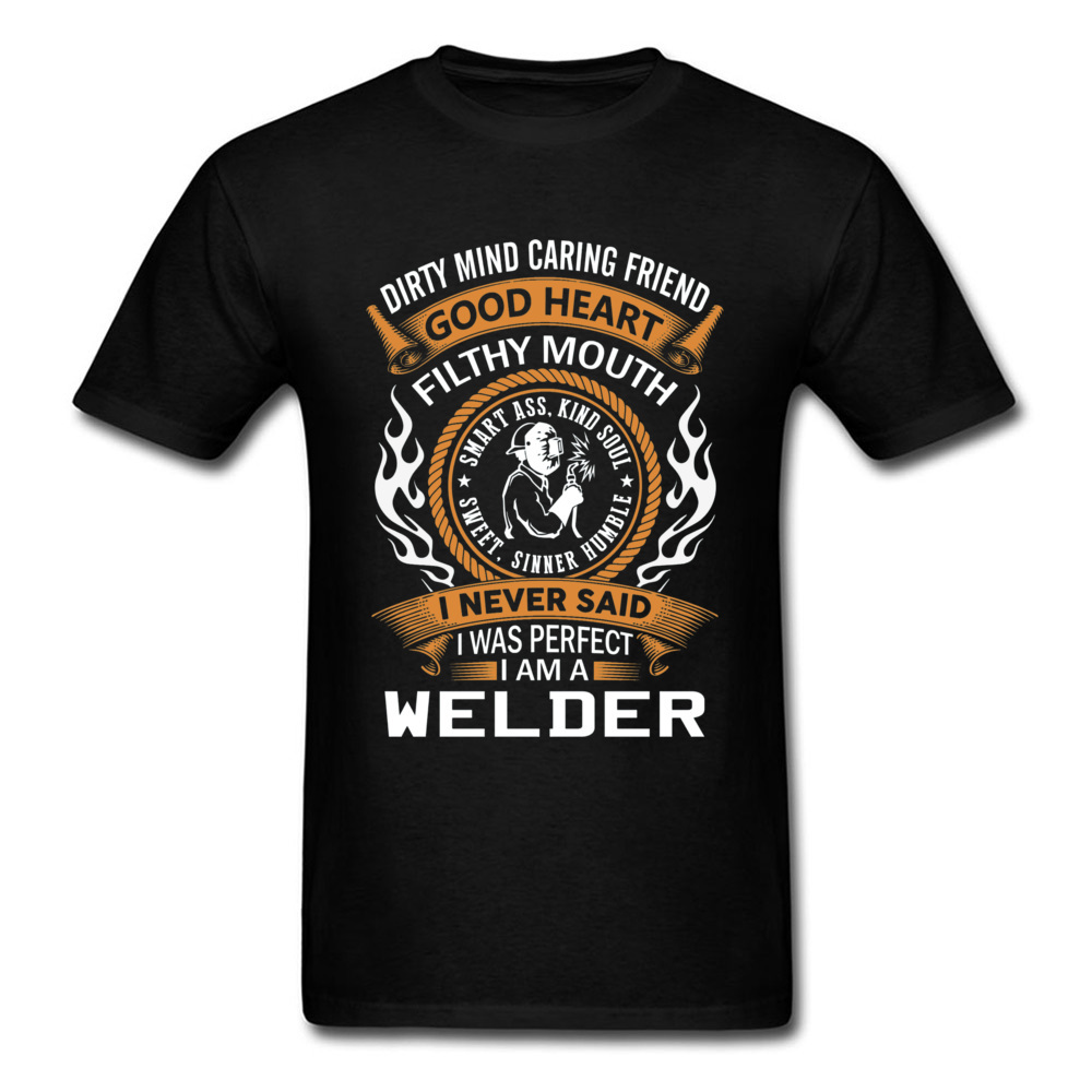 Men's Clothing Fashionable Men's T-Shirt Funny I Am Welder TShirt Steampunk Tee Heavy Metal Letter Punk Style Tops Man Slogan C