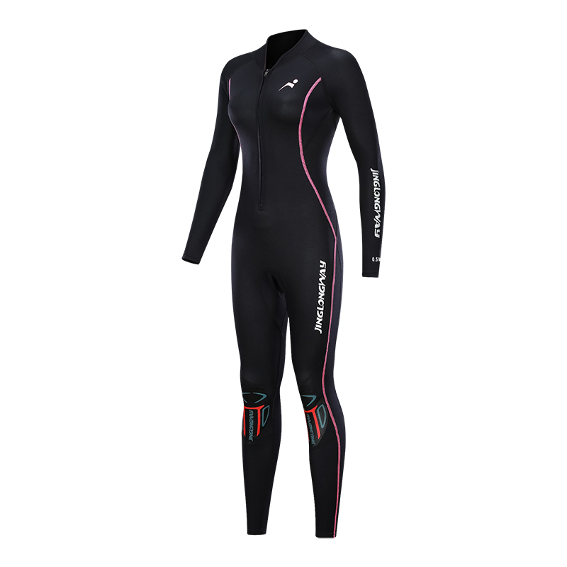 Womens Neoprene Diving Suits 3Mm Surf Skin Easy Zip Front Neoprene 4/5Mm Freediving Wetsuit