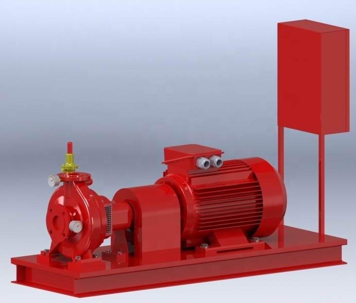Комплект противопожарных насосов NFPA20, одобренный Ulfm, центробежный электрический конец всасывания, наборы противопожарных насосов 50-2000gpm с контроллером