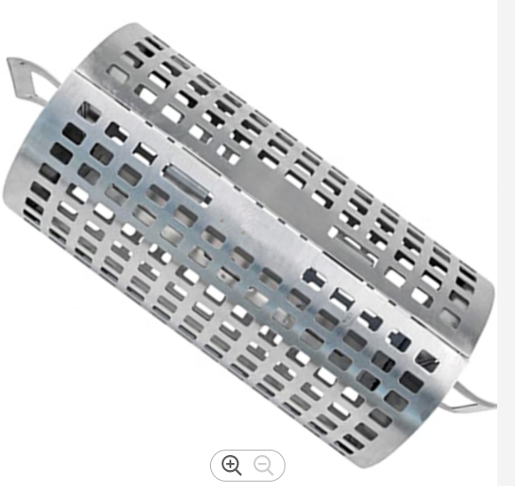 Customized 304 Stainless Steel perforated BBQ rolling grill basket for Vegetables Peanuts Walnuts Nuts Beans
