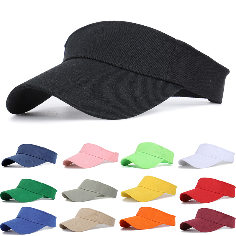Spring Summer Adults Adjustable Cotton Visor UV Protection Sports Sun Women Men's Cap Top Empty Hat
