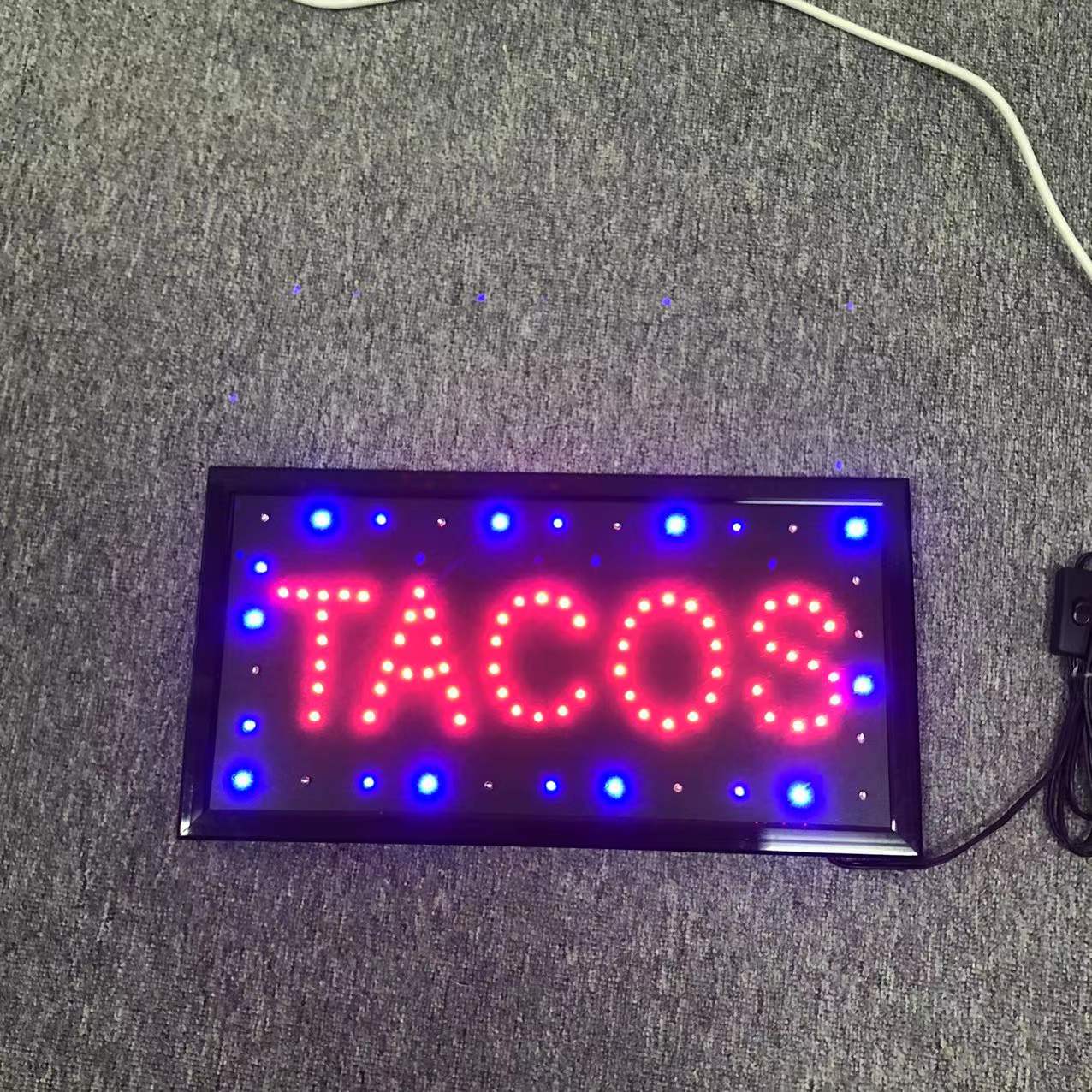 Tacos Светодиодная панель открытая вывеска светодиодная неоновая вывеска Электрический дисплей вывеска 19x10 дюймов