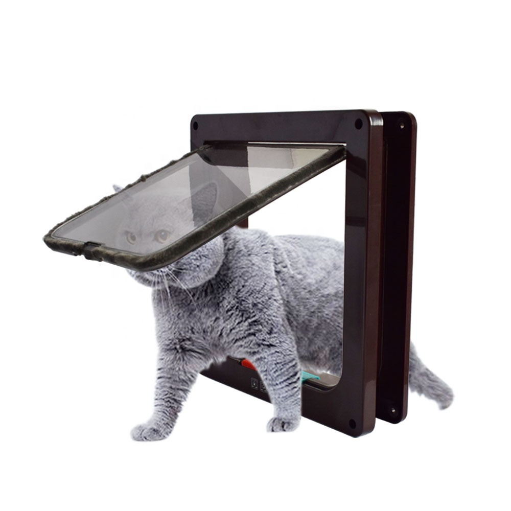 Security Control 4 Way Safe Gate Doors Small Pet Cages Doggie Kitten Dog Flap Cat Door