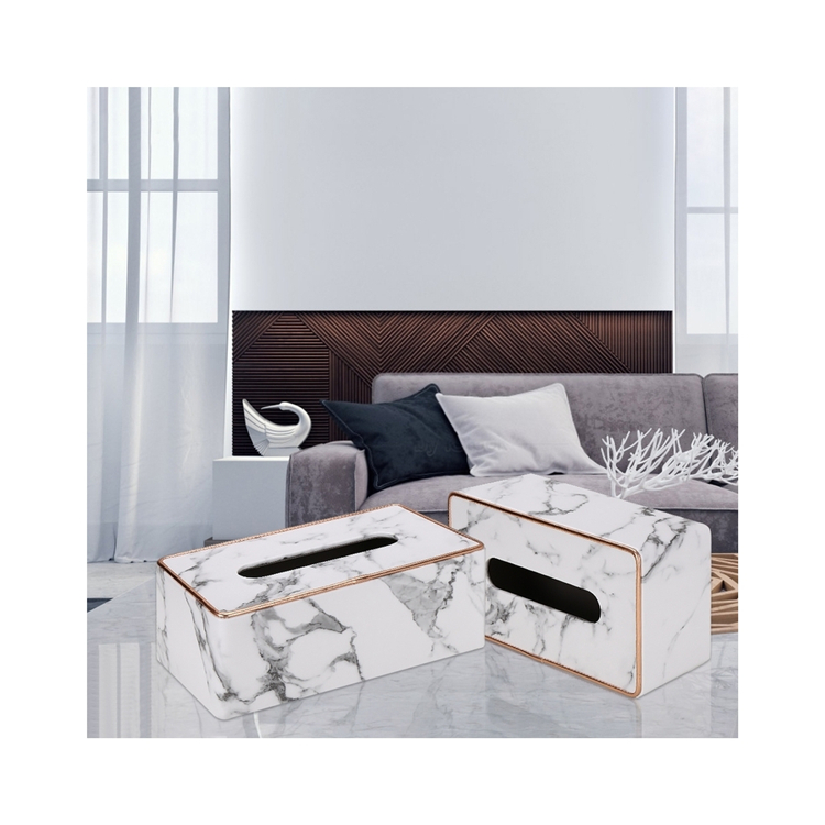 China manufacturer leather home bathroom tissue paper box cover decorative tissue box