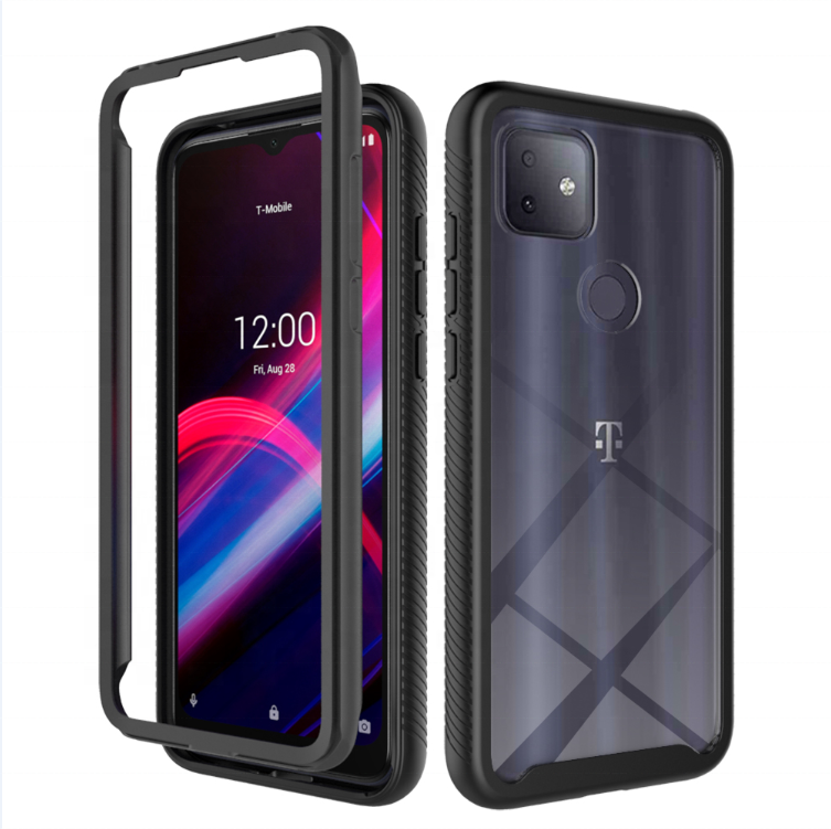 Для T-Mobile Revvl 4 + Гибридный противоударный ПК ТПУ прозрачный чехол для мобильного телефона с противоскользящей текстурой