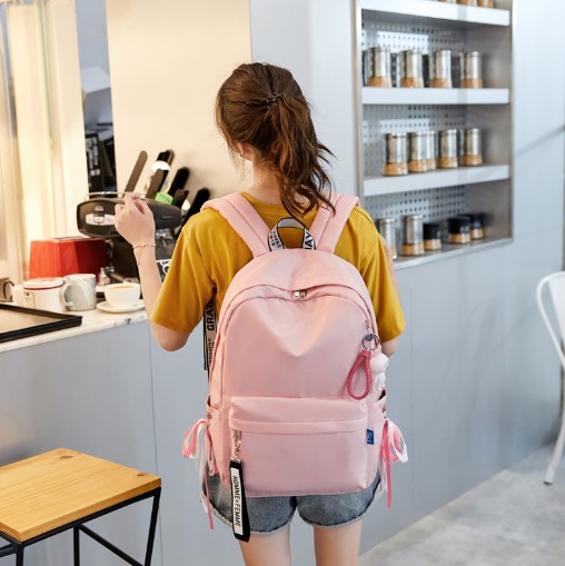 2020 New Customized Stylish Funny Pink nylon Teenager School Bag Backpack Different School Bag Backpack For Kid Girl Model