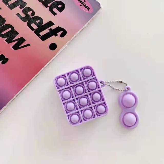 Силиконовый чехол для наушников 1 2 3D Relive Stress Pop Fidget Toys Push It Bubble Беспроводная зарядка Popit Cover для Max Case