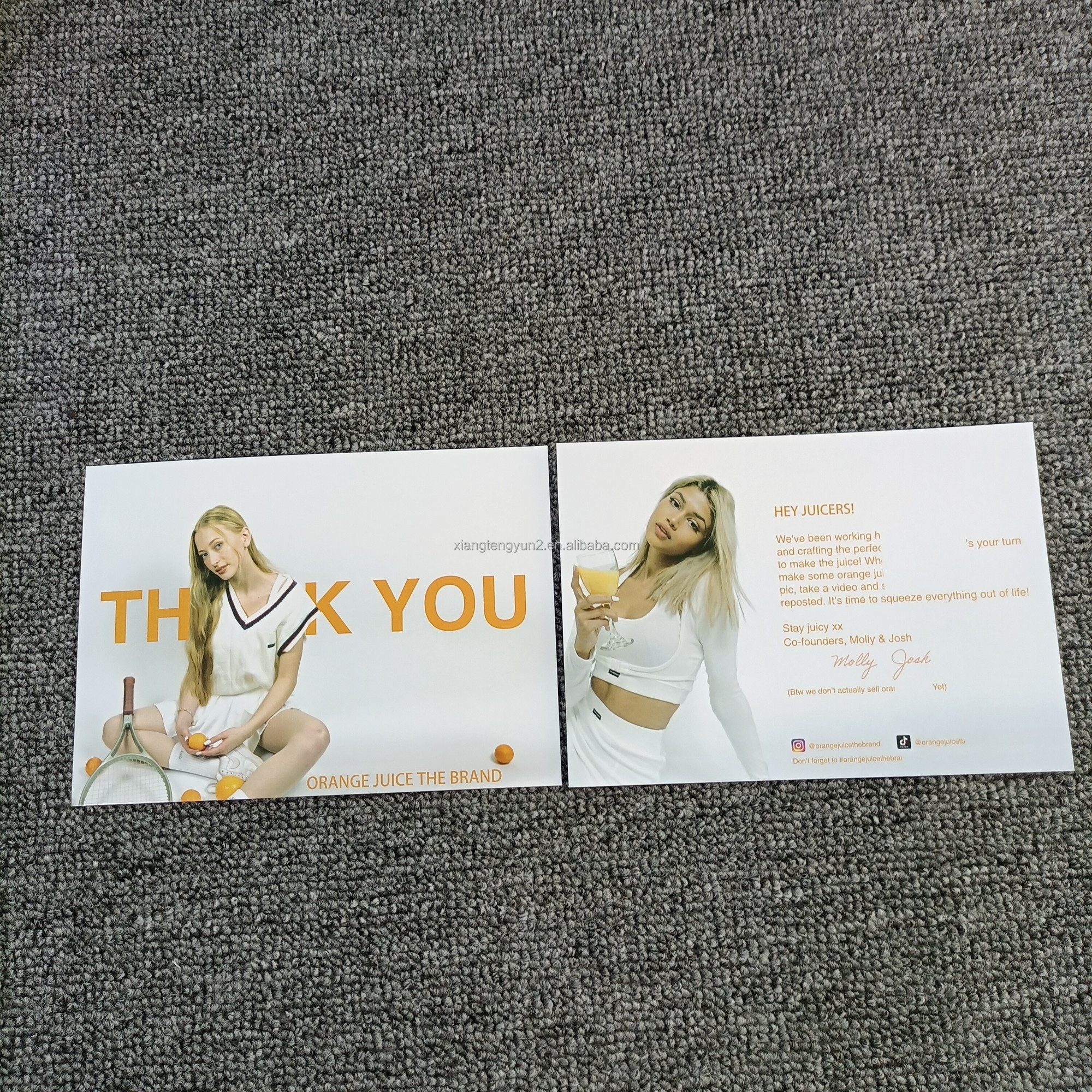 Bulk Custom Printed Spot UV/Gold Foil Invitation Paper Card  E-commerce Business Thank You Cards