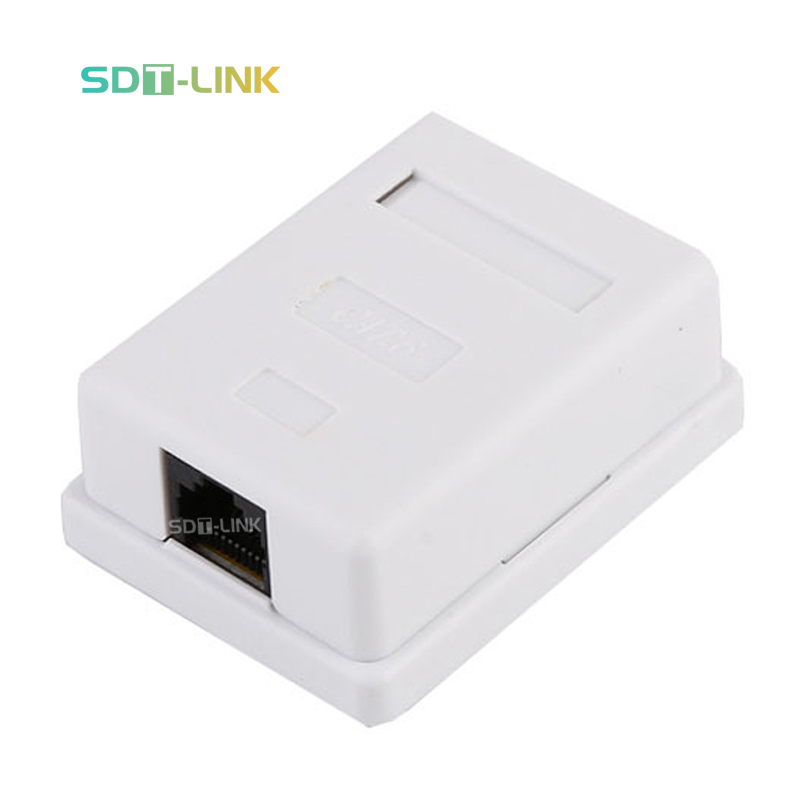Заводской OEM Cat 6 Cat6 Rj45 кабель для поверхностного монтажа Jack выходная коробка Keystone Single Cat6 1 порт белый лучшая цена