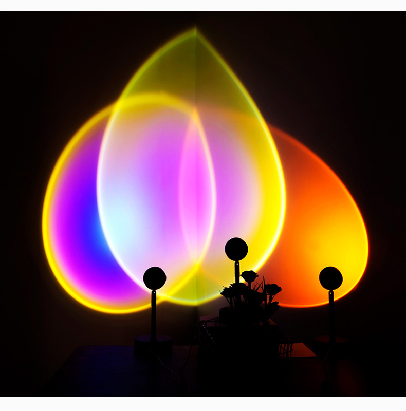 Rgb фиолетовый закат проекционные лампы освещение для гостиной современный светодиодный напольный проектор лампа