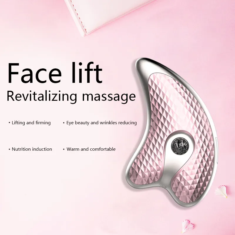 Mini Electric V-Shape Scraper, Electric Vibration Heating Beauty Instrument Facial Lifting Massage, guasha facial beauty product