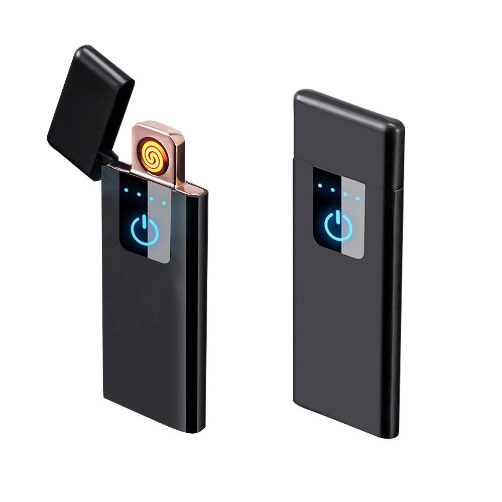 Ветрозащитная плазменная электрическая зажигалка без огня, USB перезаряжаемая Зажигалка со светодиодным индикатором питания