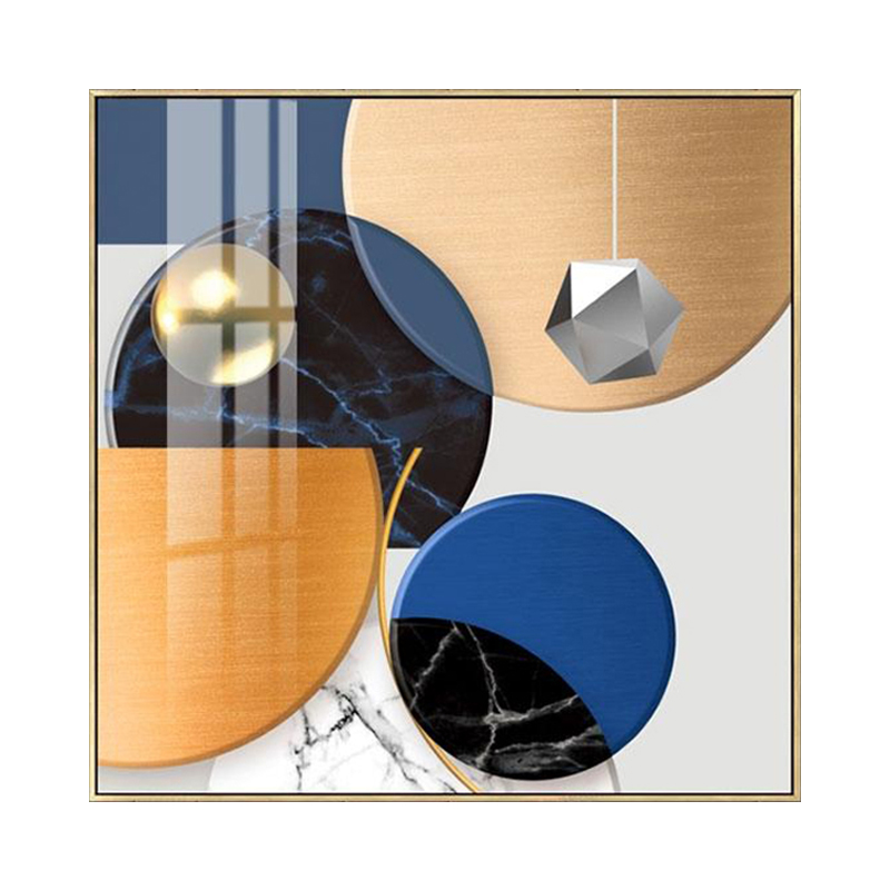 Best Quality Luxury Aluminium Frame Crystal Porcelain Painting Living Room Interior Accessories Modern Art 3D Decoration Mural