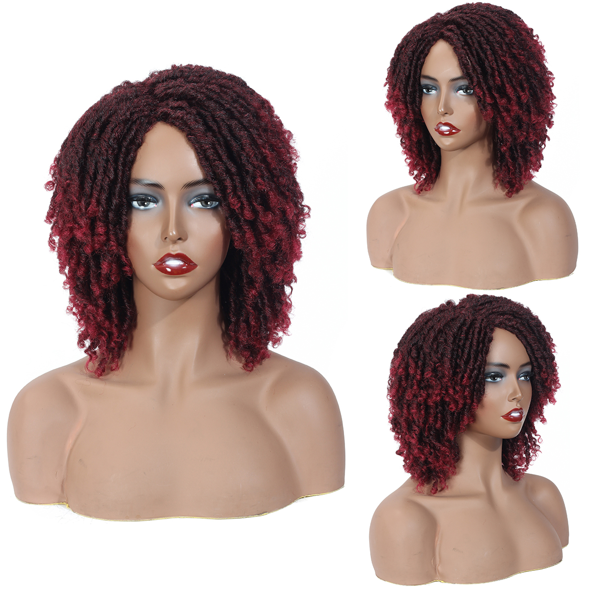 Hot Selling Cheap African dreadlock wig faux locs crochet hair braided wig synthetic hair wigs for black women