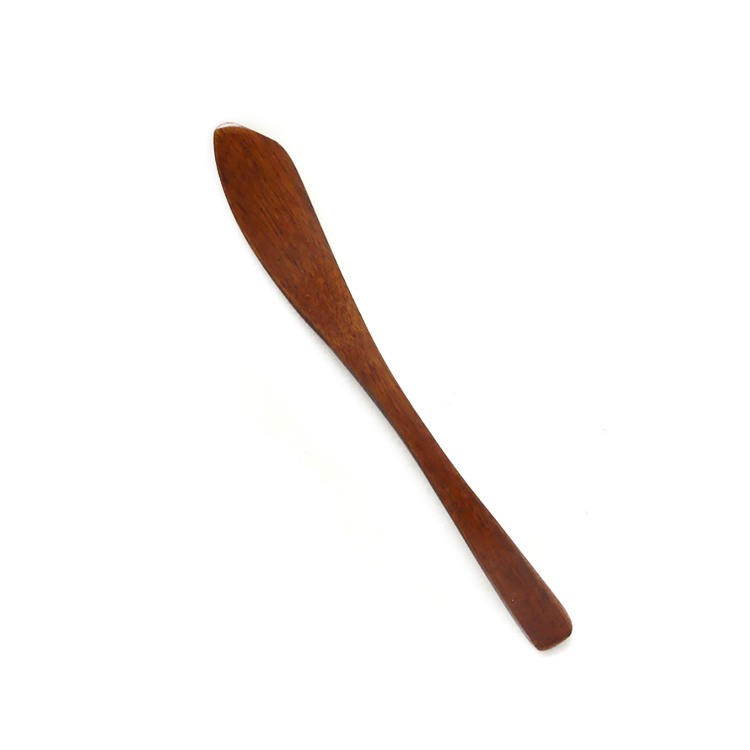 Natural Dark Wood Kitchen Cheese Butter Knifes Private Label Eco Friendly Condiment Spreader