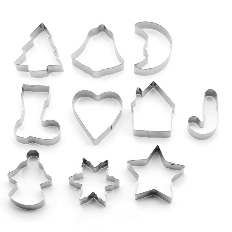 santa claus Stainless Steel Mould for Candle with Good Wishes Cutter Holiday Cookies Molds