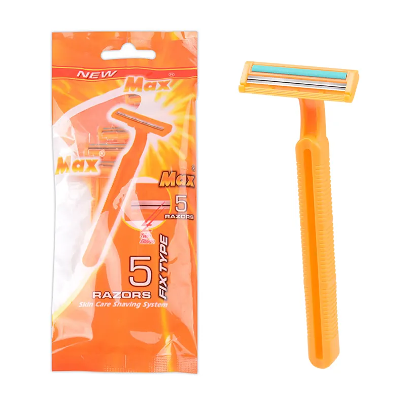 Plastic razor blades twin blade disposable shaving razor