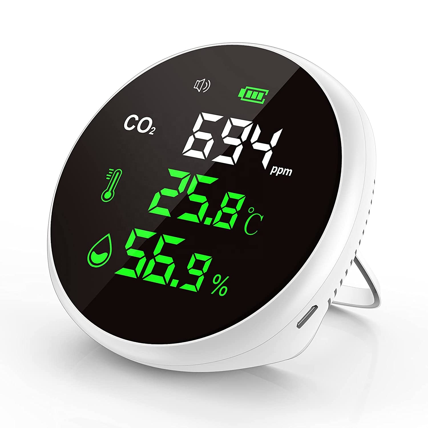 Air Quality Monitor Carbon Dioxide Detector Temperature and Humidity Indoor Co2 Measure Tester CO2 Gas Analyzers CO2 Meter Alarm