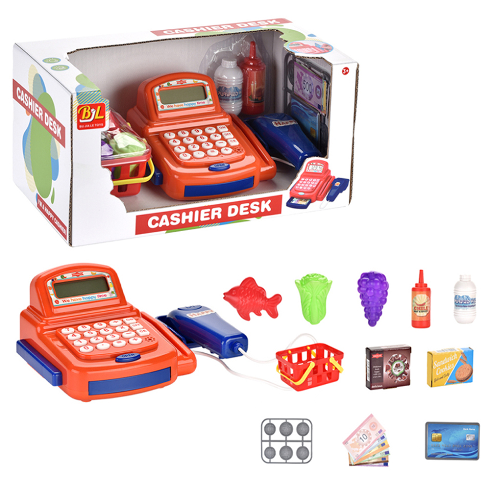 Learning Math Play House Simulate Cashier Play Set Toys Supermarket Play House Cashier Cash Register toy for kids