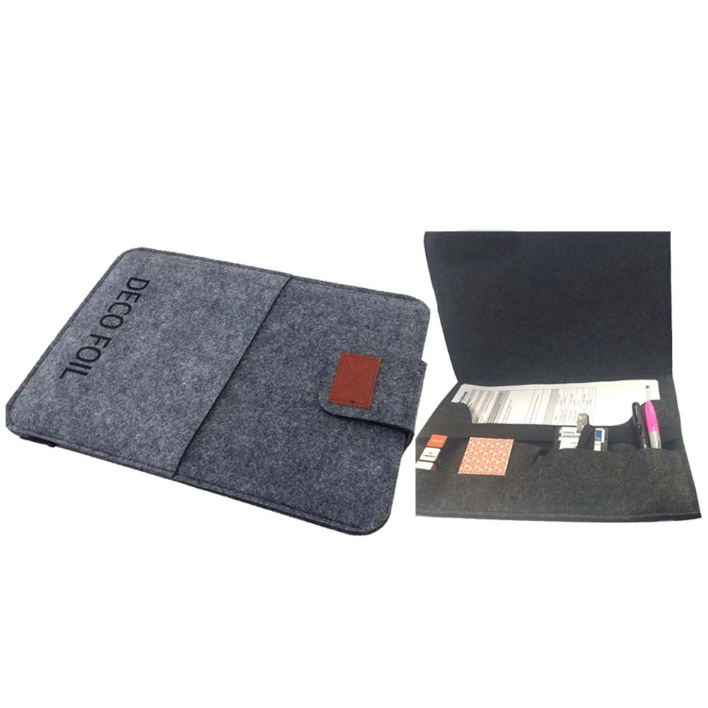 Multi layer felt files sleeve and pen notebook felt pockets felt document bag with Elastic band fixed