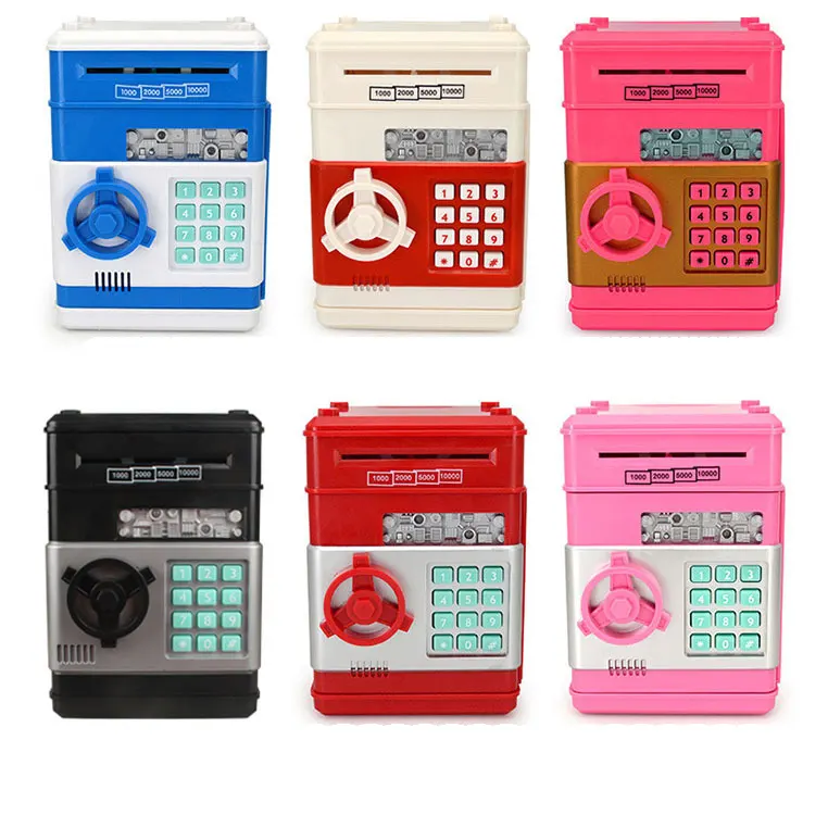EE872 Plastic ATM Piggy Bank Toys for Kids Safe Box Password Fingerprint Money Saving Bank Toys Electronic ATM Piggy Bank