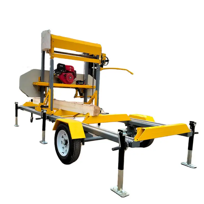 Wood band saw mill  portable band sawmill machine wood cutting horizontal bandsaw mill with trailer for sale