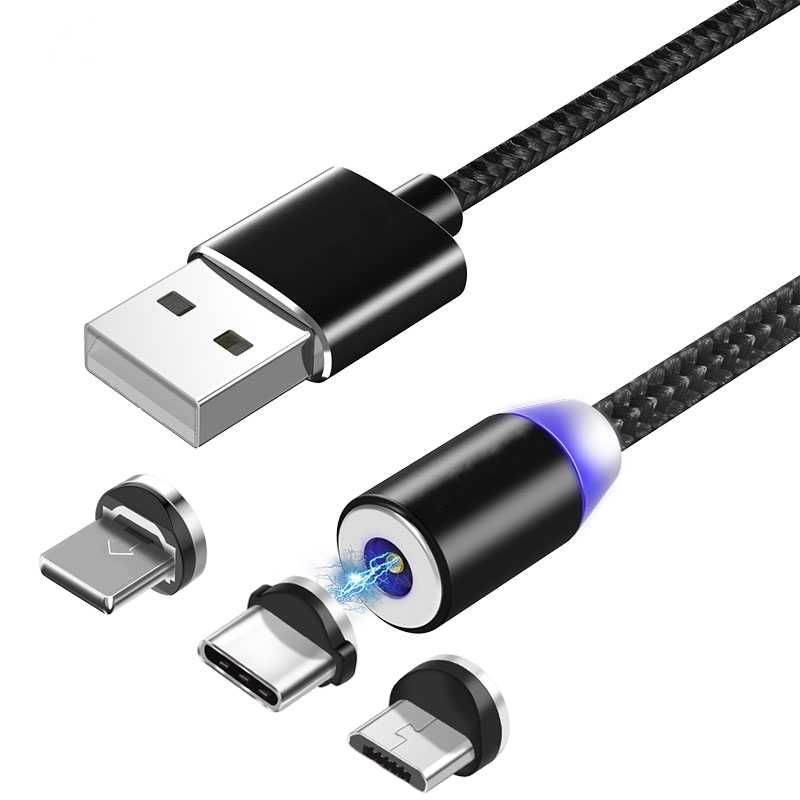 3 в 1 Магнитный кабель для быстрой зарядки Micro Usb Type C Usb кабель для передачи данных