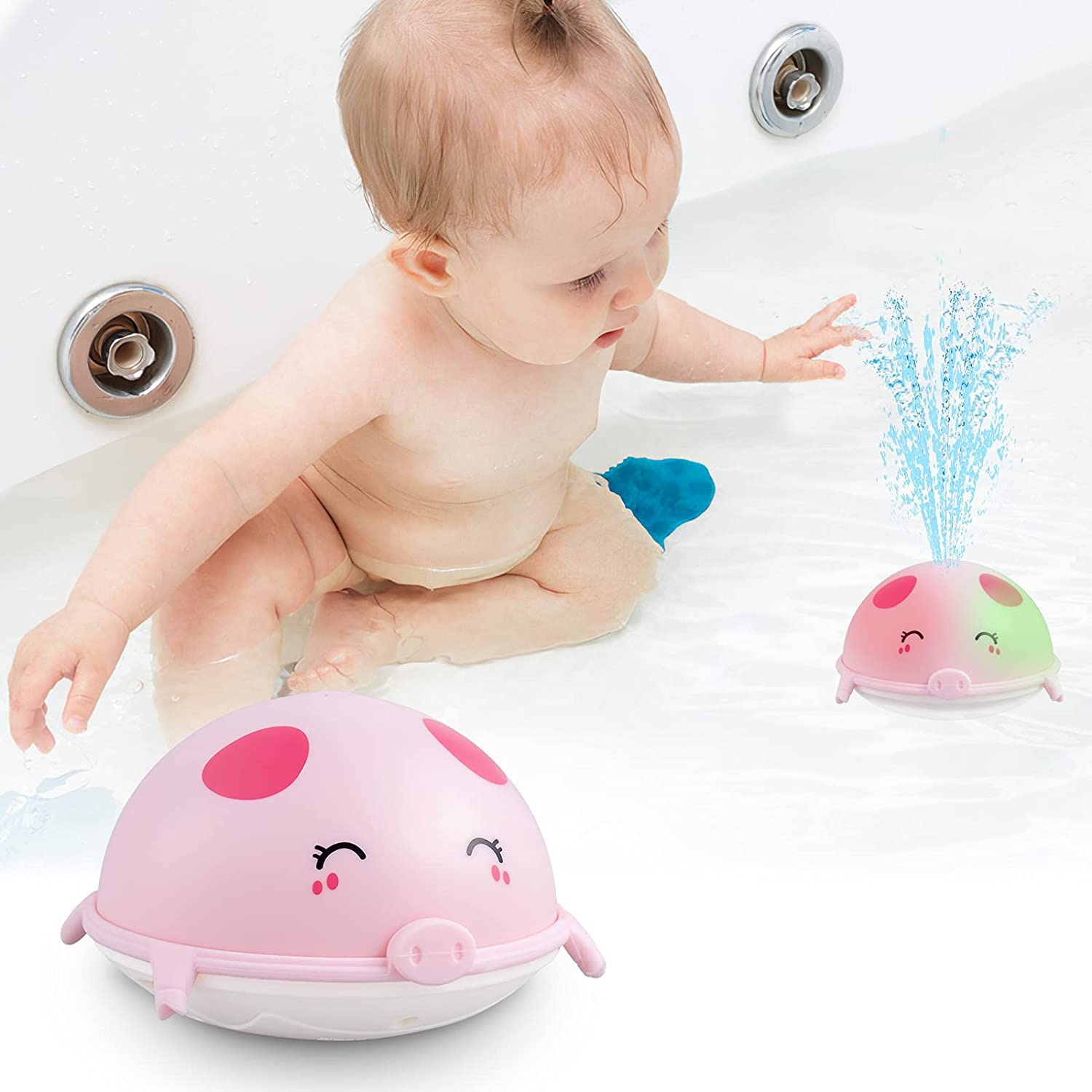 Bath Toys, Light Up Bath Toys For Toddlers Water Spray Bathtub Sprinkler