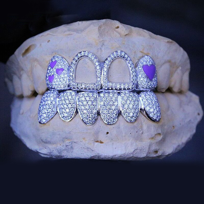 hip hop teeth grillz sterling silver moissanite iced out tooth grillz jewelry custom grillz teeth