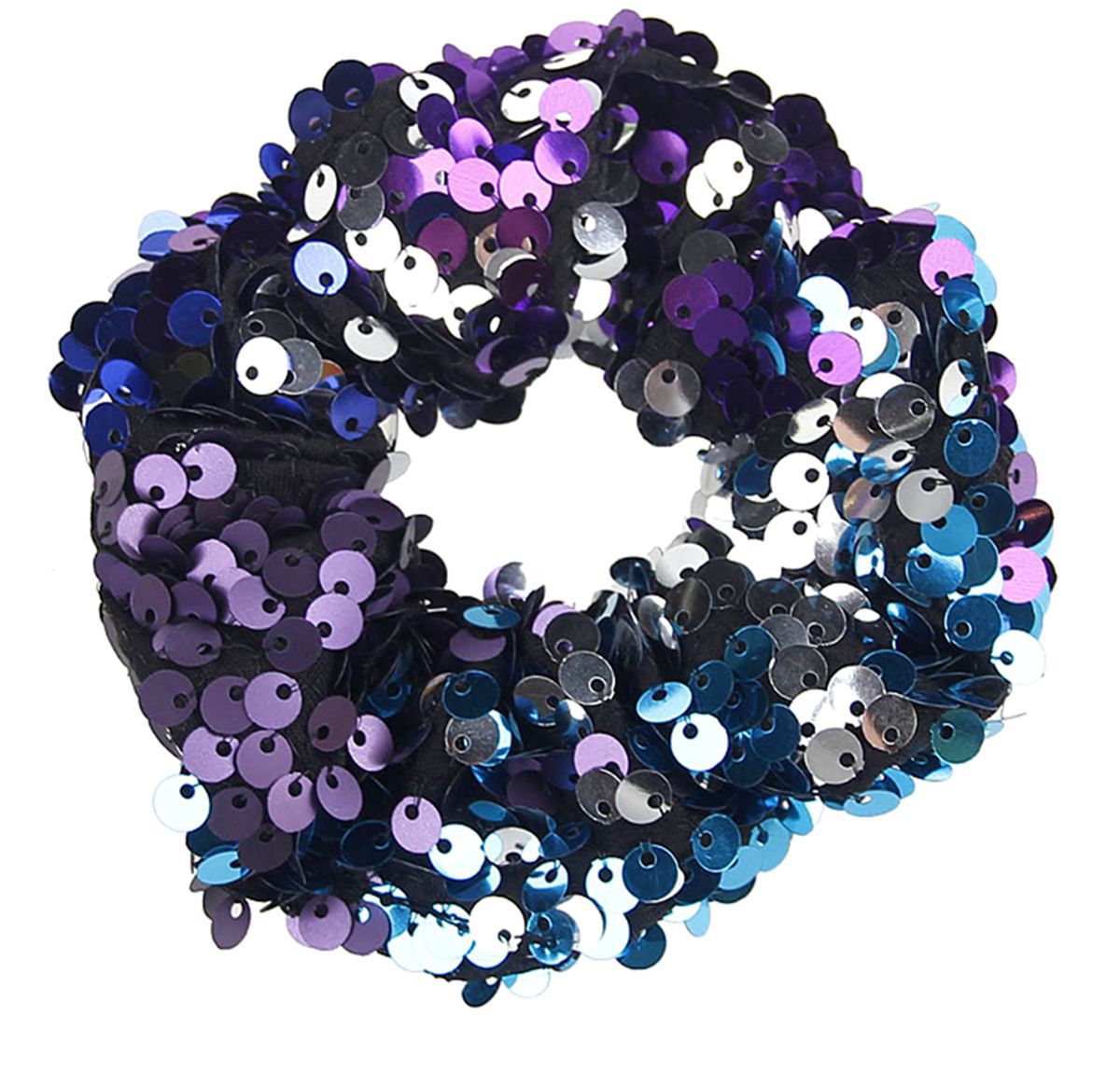 Wholesale Glitter Hair Band Women Fashionable Elastic Hair Sequin Scrunchies hair band for girls kids