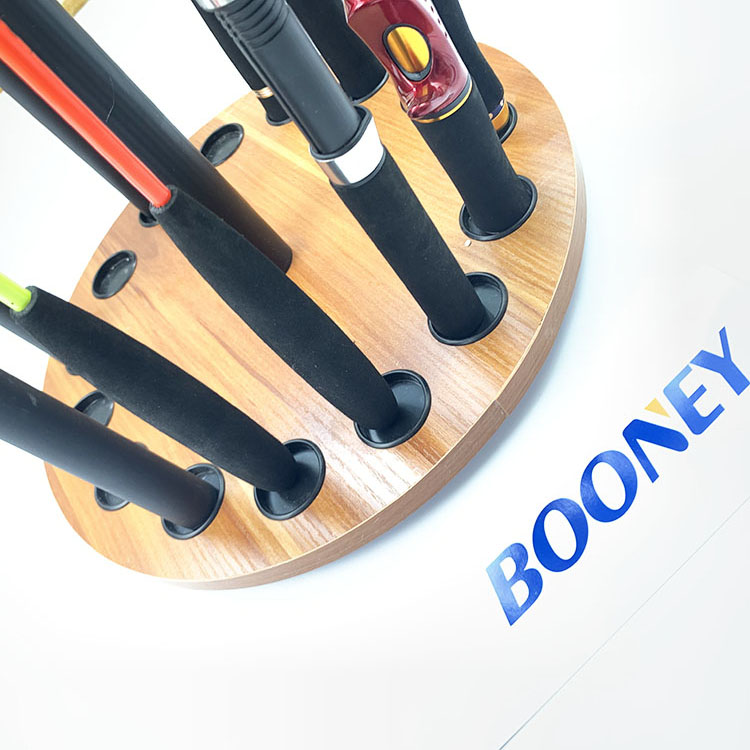 Booney оптовая продажа деревянный держатель для удочки с зажимом 15 шт. Удочка подставка для дисплея