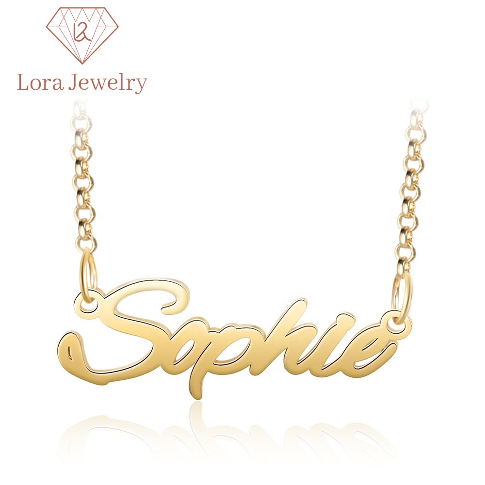 Personalized Gold Silver Customized Letter Pendant Necklace Stainless Steel Custom Name Necklace