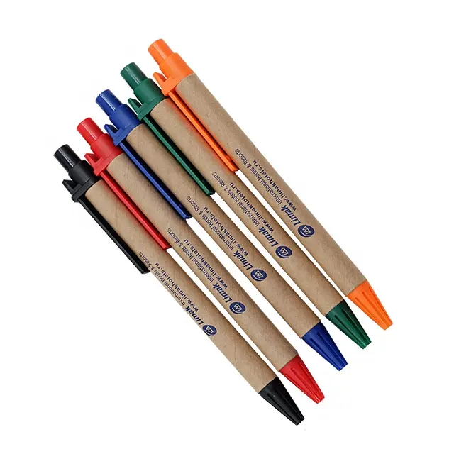 Most Popular Logo Customized Paper Ball Pens Promotional Eco Friendly Rolling Recyclable Paper Ballpoint Pen