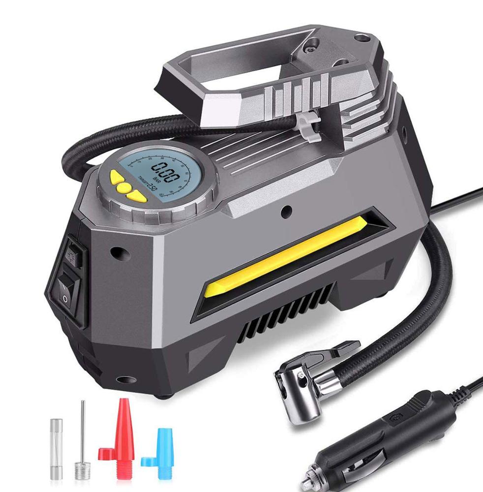 Электрический цифровой Воздушный компрессорный насос DC12V 150psi, портативный умный аварийный насос для автомобильных шин