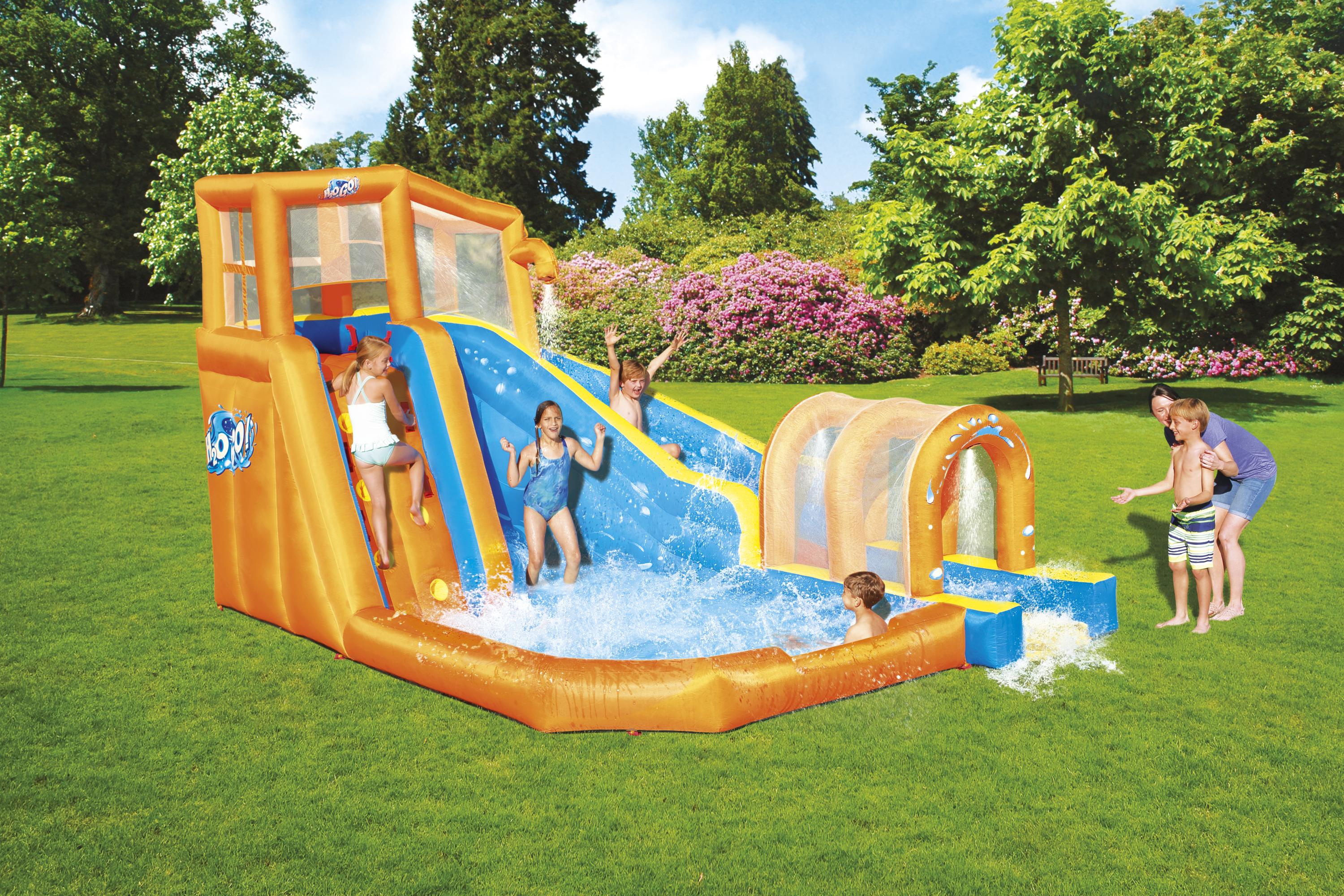 Huricane Tunnel Blast Inflatable Amusement Built-In Shower Outdoor Toys 2021 Summer Mega Water Park water play equipment