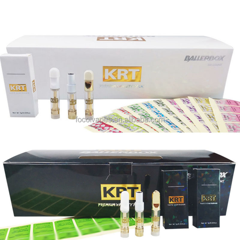 Wholesale Krt Vape Cartridges Packaging 0.8ml 1.0ml Ceramic Coil Carts Atomizer Empty Vape Pens 510 Thread E Cigarettes