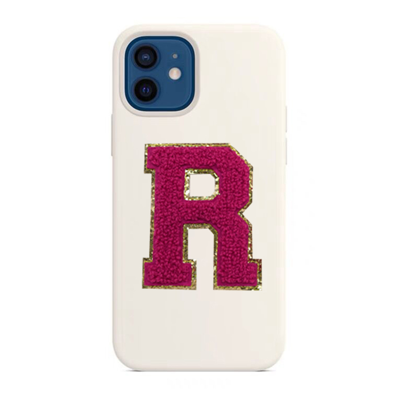 Wholesale 12 Colour In Stock Cell Phones Covers Chenille Letter Patches Word Jacket Custom Embroidery Patch Hoodie Sweatshirt